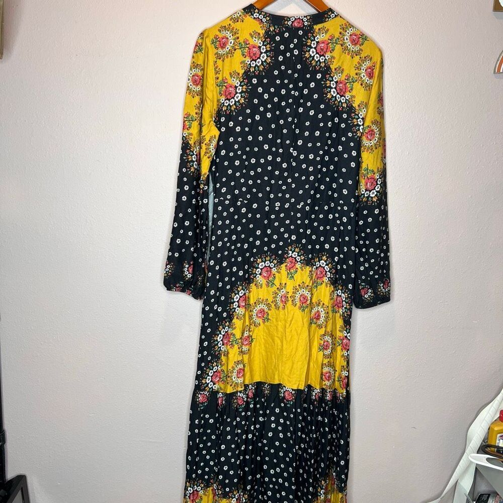 Farm Rio Anthropologie Floral Blocked Maxi Dress - Picture 10 of 13